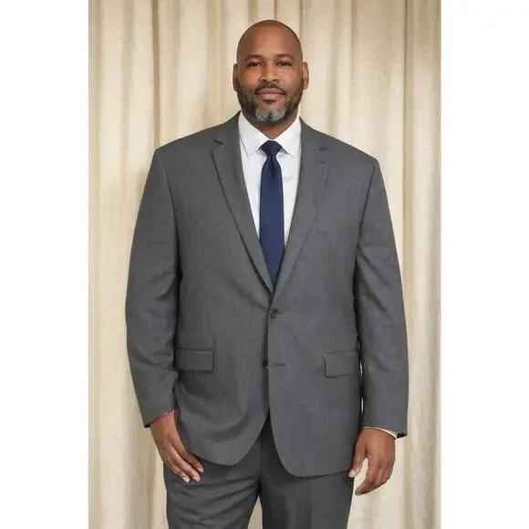 Stafford 60R Gray All Season Blazer Jacket Sport Suit Coat Wool Travel Big Tall - Picture 1 of 11